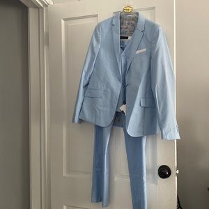 Boys 3 piece powder blue suit